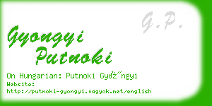 gyongyi putnoki business card